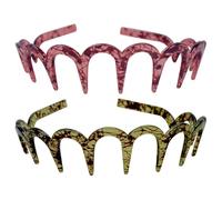 Zerodeko 2pcs U Toothed Headband for Women Resin Material Comfortable Teeth Design, Does Not Hurt Hair, for Party and Daily Life Hair Accessories