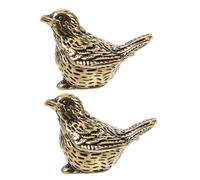 Zerodeko 2pcs Vintage Style Bird Statue Brass Craft Robins Pigeon Christmas Decorations