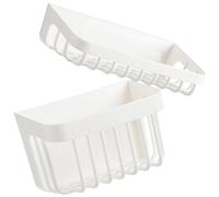 Zerodeko 2pcs Wall-mounted Face Towel Holder Bathroom Storage Rack White Pp Easy to Install Multi-functional Storage for Bathroom Organization