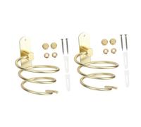 Zerodeko 2pcs Wall Mounted Hair Dryer Rack Bathroom Hairdryer Storage Spiral Bracket Hair Appliance Organizer