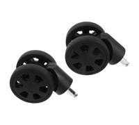 Zerodeko 2pcs Wear Resistant Suitcase Wheels Replacement Set with 360 Degree Swivel and Double Bearings, Noise Reducing Black Plastic Luggage Wheels for Travel Suitcase, Easy DIY