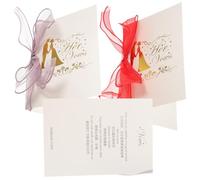 Zerodeko 2pcs Wedding Vows Book with Ribbon for Wedding Ceremony and Keepsake Beautiful Paper Vow Cards for Her to Cherish Romantic Moments
