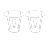 Zerodeko 2Pcs White E14 Iron Lampshade Frame DIY Pendant Lamp Brackets Cone Shape Hanging Light Rack for Home Lighting