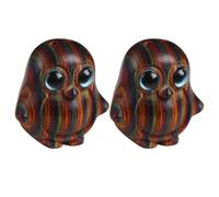 Zerodeko 2pcs Wood Carving Little Penguin Ornament Keychain Pendant for Car Home Decor Cute Penguin Statues