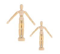 Zerodeko 2Pcs Wooden Mannequin Dolls Jointed Peg Figures for DIY Craft Painting Unfinished Wooden Decor for Artists Home Decoration Creative Graffiti and Sketch Models