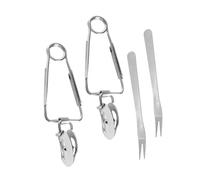 Zerodeko 2sets Stainless Steel Clip for Escargot Tongs Kitchen Food Utensil Tool for Dessert Serving Buffet Appetizer and Seafood