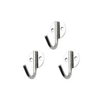Zerodeko 3 Pack Wall Hooks Stainless Steel Single Hook for Bathroom Kitchen Towel Robe Key Coat Hanging Polished Finish 1.97 X 1.77 X 1.38 in