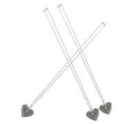 Zerodeko 3 Pcs Heart Shape Pendant Necklace with Hollow Out Luminous Copper Case DIY Perfume Holder for Women Glow in Dark Jewelry Gift for Mom Wife Girlfriend