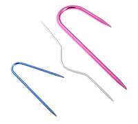 Zerodeko 3 Pcs U-Shaped Twisted Cable Knitting Set Large Eye Yarn Needles and Stitch for Crochet and Knitting Accessories, Spiral Pattern Holder for Handcraft Sweaters