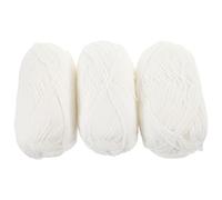 Zerodeko 3 Rolls Crochet Cotton Yarn Knitting Woolen Yarn White Slender Breathable Cotton for Decoration Beaded