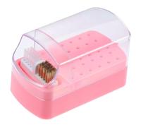 Zerodeko 30 Holes Nail Drill Bits Organizer Cleansing Case Plastic Storage Box with Tool Box for Cleaning Nail Drill Bits and Storing and Female Friends