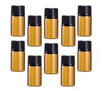 Zerodeko 30 Pcs 5ml Amber Glass Bottles with Black Fine Line Caps for Essential Oils Portable and Easy to Fill Mini Perfume Bottles for Travel Kit