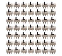 Zerodeko 300pcs 3-pin 2-position Vertical Mini Toggle Slide Switch with Bent Foot, Spdt Metal Panel Mount Switch for Electronic Breadboard and Industrial Control
