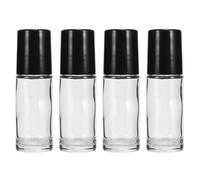 Zerodeko 30ml Roll-on Bottles 4pcs Glass Leakproof Refillable Essential Oil Perfume Bottles for Travel and Home Use