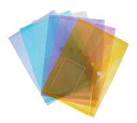 Zerodeko 30pcs A5 Plastic Document Bags with Snap Button, Document Organizer File Storage Envelopes for Office and School Filing Random Color