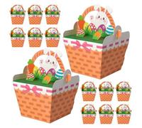 Zerodeko 30Pcs Easter Treat Boxes with Handles Cartoon Bunny and Duck Paper Candy Boxes Small Rabbit-Shaped Party Favor for Easter Party Decorations and Sweets Packaging