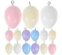 Zerodeko 30pcs Egg Shape Wood Bead Ornament Bead Pendants for DIY in Assorted Color Chic Elegant Design Practical Craftsmanship Decoration of Home Bar Easter Crafts Random Color