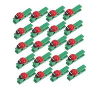 Zerodeko 30pcs Mini Wooden Photo Clips Ladybug Decor Small Card Holders Strong Sturdy Mini Clothespins for Photos Memo Display Home Office Classroom Use