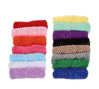 Zerodeko 30pcs Soft Stretchable Knitted Crochet Headband, Retro Vintage Handmade Aesthetic Polyester Hair Band, Comfortable Elastic Headwear for Casual and Outdoor Sports Use