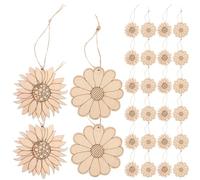Zerodeko 30pcs Wooden Sunflower Craft Decorations Unfinished Wood Flower Cutouts for Creative Handicrafts and Holiday Adornments, Easy to Paint, Without Burs Or Chips