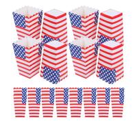 Zerodeko 36 Pcs Popcorn Favor Boxes with Vibrant American Flag Design, Lightweight Paper Party Supplies for Independence Day Celebrations and Movie Night Events