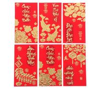 Zerodeko 36pcs 2026 Vietnamese New Year Red Envelopes Set - Long Traditional Li Xi Money Packets for TET Celebration, Lucky Red Packet Envelopes for Lunar New Year Gifting