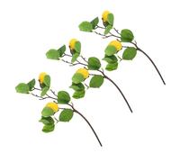 Zerodeko 3pcs Artificial Lemon Branch Faux Plant Vase Decor Plastic Lemon Cutting Fruit Branch for Home Flower Arrangement and Indoor Outdoor Decoration