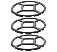 Zerodeko 3pcs Black Enamel Wok Rack for Gas Stove Cooker Accessories with Heat Control and Easy Storage, Flat Small Pot Support Suitable for Kitchen Use