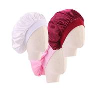 Zerodeko 3pcs Boy Girl's Satin round Hat Wide Brim Design for Boys and Girls Sleeping Comfort Elastic Fit for Toddlers Breathable Sleep Caps for Little Ones