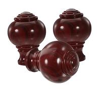 Zerodeko 3pcs Brushed Chrome Curtain Rod End Covers for Roman Pole Finials Plastic Six-leaf Cap Home Decor Accessories