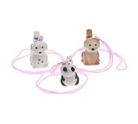 Zerodeko 3pcs Ceramic Animal Water Whistles with Strings Panda Dalmatian Brown Dog Mini Bird Noise Makers for Party Favors Versatile Scenic Ocarina Pendant Handcrafted Pottery Whistle