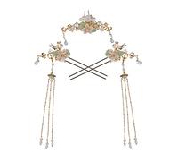 Zerodeko 3pcs Chinese Style Tassel Hairpins Classic Alloy Hair Accessories Set Compact Design to Maintain Hairstyle for Female Friends and Family Color