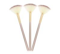 Zerodeko 3pcs Cosmetic Fan Shaped Highlighter Brushes Soft Synthetic Fibers Makeup Tools for Daily Highlighting and Precision Concealer Application