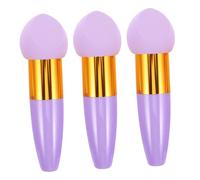 Zerodeko 3pcs Diagonal Cutter Makeup Sponge with Handle Soft Sponges for Foundation Blending for On-the-go Touch-ups