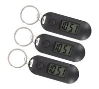 Zerodeko 3pcs Digital Keychain Watch Mute Electronic Pocket Watches for Students Design for Exams and Management Portable Key Ring Accessories