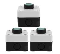 Zerodeko 3pcs Elevator Emergency Stop Button Switch Station Momentary Push Button with Protective Cover Emergency Shut Off Switch for Equipment Safety
