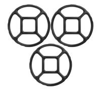 Zerodeko 3pcs Enamel Gas Stove Wok Rings for Balancing Small Pots or Pans with Heat Control Flat Black Pot Rings for Gas Cooker