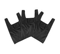 Zerodeko 3Pcs Foldable Large Capacity Shopping Pouch Portable Eco Friendly Tote Bags for Outdoor Market Grocery with Breathable Polyester Black