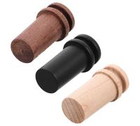 Zerodeko 3pcs Guitar Strap Lock End Pins 12mm Standard Size Rosewood Maple Wood Ebony Acoustic and Electric Guitar Strap Buttons with Anti-slipping Feature