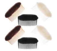 Zerodeko 3Pcs Hair Volume Base Pads for Women Large Fluffy Hair Insert Clips in Brown Black and Beige for Styling Buns and Updos