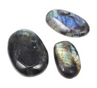 Zerodeko 3pcs Handheld Tumbled Natural Crystal Stones, Polished Moonstone Decorative Accessories for Home, Smooth and Comfortable Shiny and Beautiful Finish
