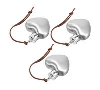 Zerodeko 3pcs Heart-Shaped Mini Stainless Steel Hip Flask Portable Pocket Flask for Camping Liquor Whiskey Water Container with Fade-Resistant Design