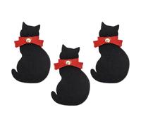 Zerodeko 3pcs Leather Cat Shaped Page Markers Small Reading Bookmarks Black Leather Book Marks for Travelers and Writers, Adorable and Exquisitely Designed Reading Accessories