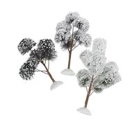 Zerodeko 3PCS Mini Snowy Christmas Trees Artificial Miniature Xmas Desktop Decorations for Small Spaces Multifunctional Tabletop Holiday Scene Ornament for Home Office Craft and Use
