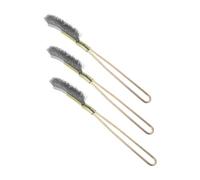 Zerodeko 3pcs Mini Stainless Steel Wire Brush with Detachable Heads for Rust Removal and Groove Cleaning Compact Heavy Duty Metal Brush for Home and Outdoor Maintenance Tight Spaces