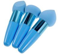Zerodeko 3Pcs Multifunctional Makeup Sponge Pens for Women Premium Smooth Beauty Applicators for Foundation Concealer Blush Highlighter Portable Cosmetic Accessories in Blue