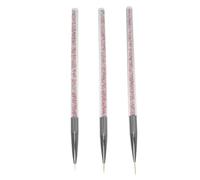 Zerodeko 3pcs Nail Art Pens Set with Purple Nylon Wool Brushes for Professional Manicure Salon Use, for Flower Drawing and Line Drawing in Nail Art DIY Designs