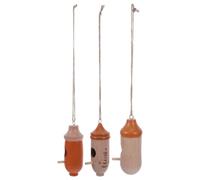 Zerodeko 3pcs Outdoor Hummingbird House: Small Wooden Hanging Bird House for Garden Tree - Natural Beech Wood Birdhouse 4.7x1.9Inch for Outside Yard Tree Branch