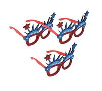 Zerodeko 3pcs Patriotic Sunglasses Independence Day Party Favors Usa Accessories Red White Blue Star Crown Glasses for Adults American Flag Celebration