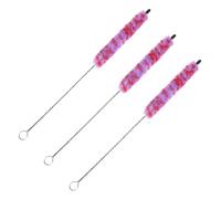 Zerodeko 3pcs Piccolo Cleaning Brush Flute Cleaner for Instrument Maintenance Red Purple Internal Swab Brush for Flute Care
